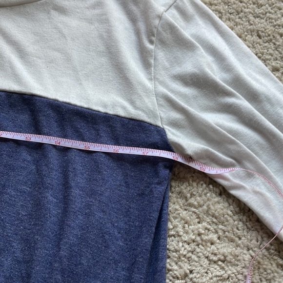 Colorblock knotted long sleeve shirt M - Picture 4 of 8